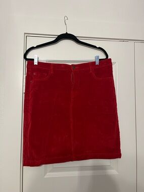 long tall sally Red Corduroy Mini Skirt